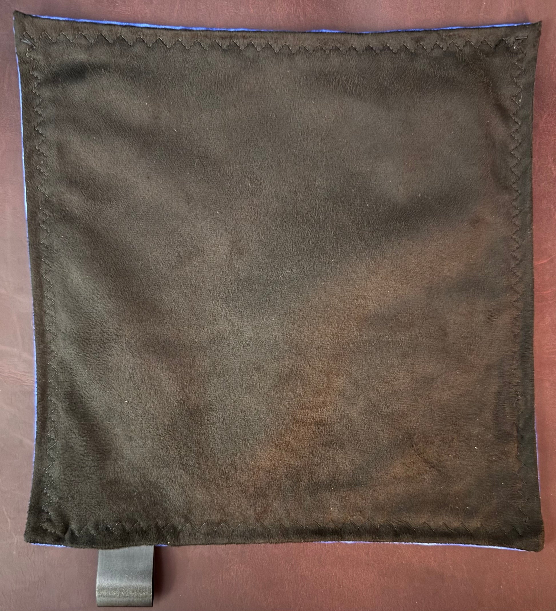 Acid washed blue cotton/microsuede edc hank with glow thread