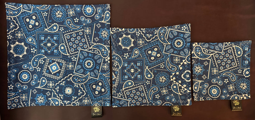 Blue paisley edc hank with glow thread