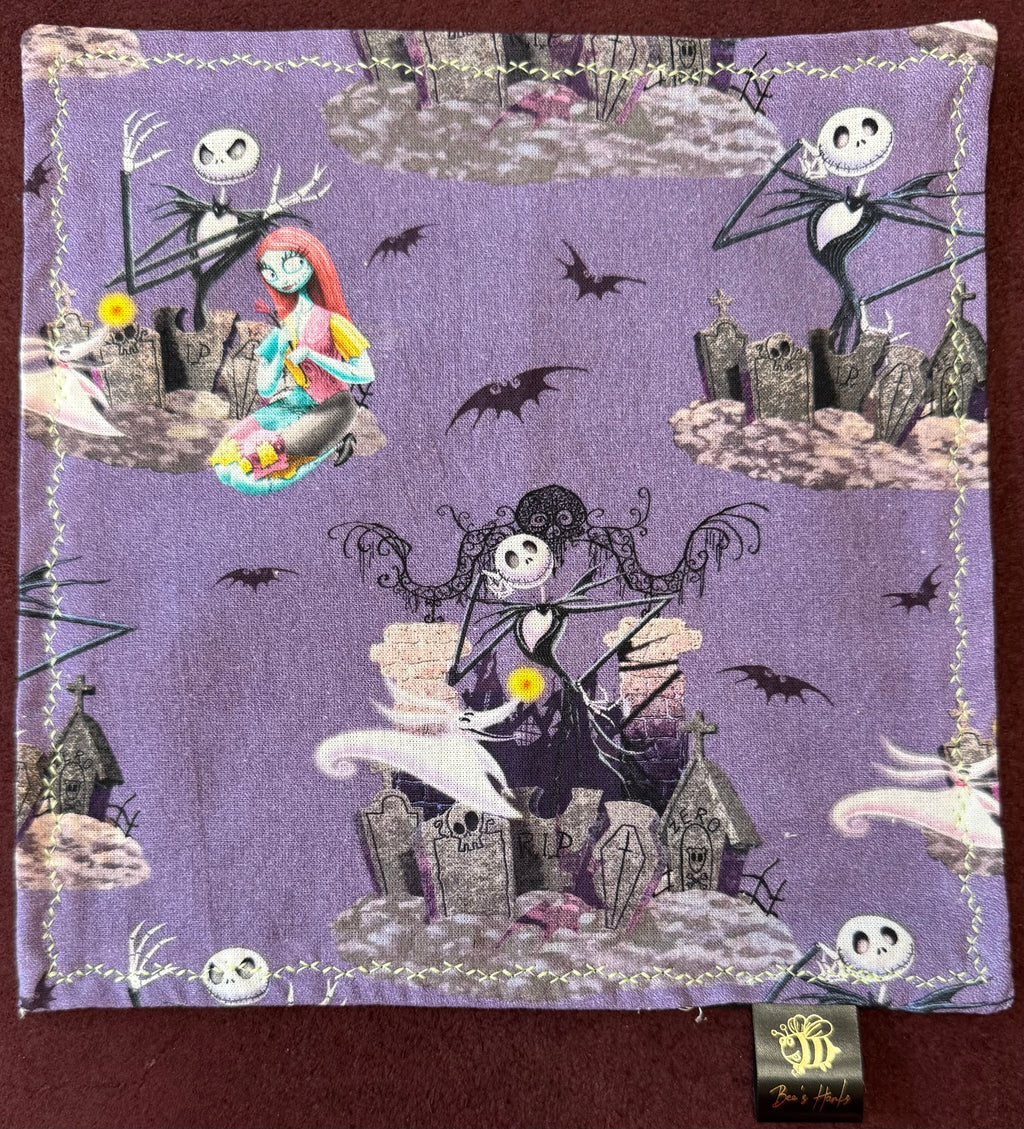 NBC jack & sally v2 edc Hank with black microsuede backing and glow thread.