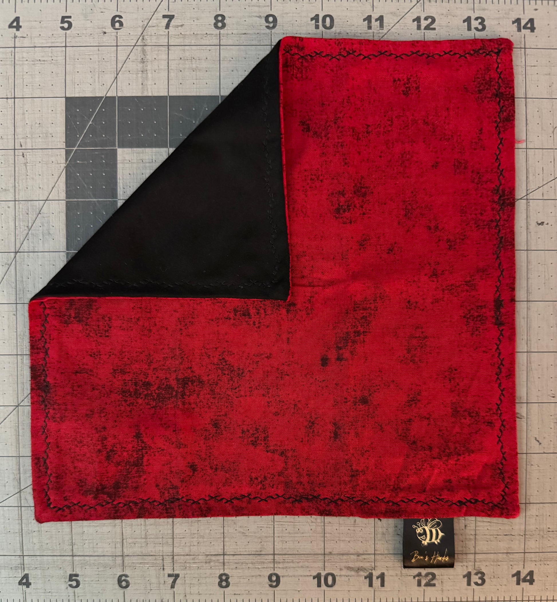 Acid washed red cotton/microsuede edc hank