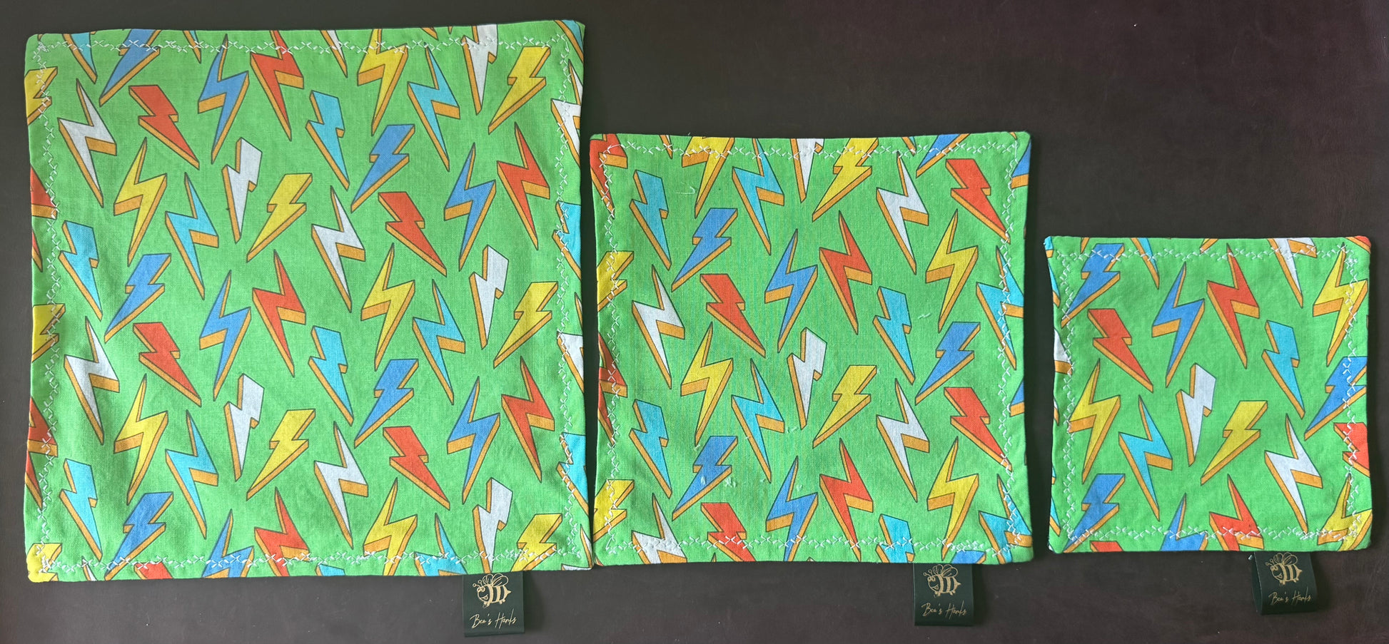 Electrified green cotton edc hank with microsuede backing