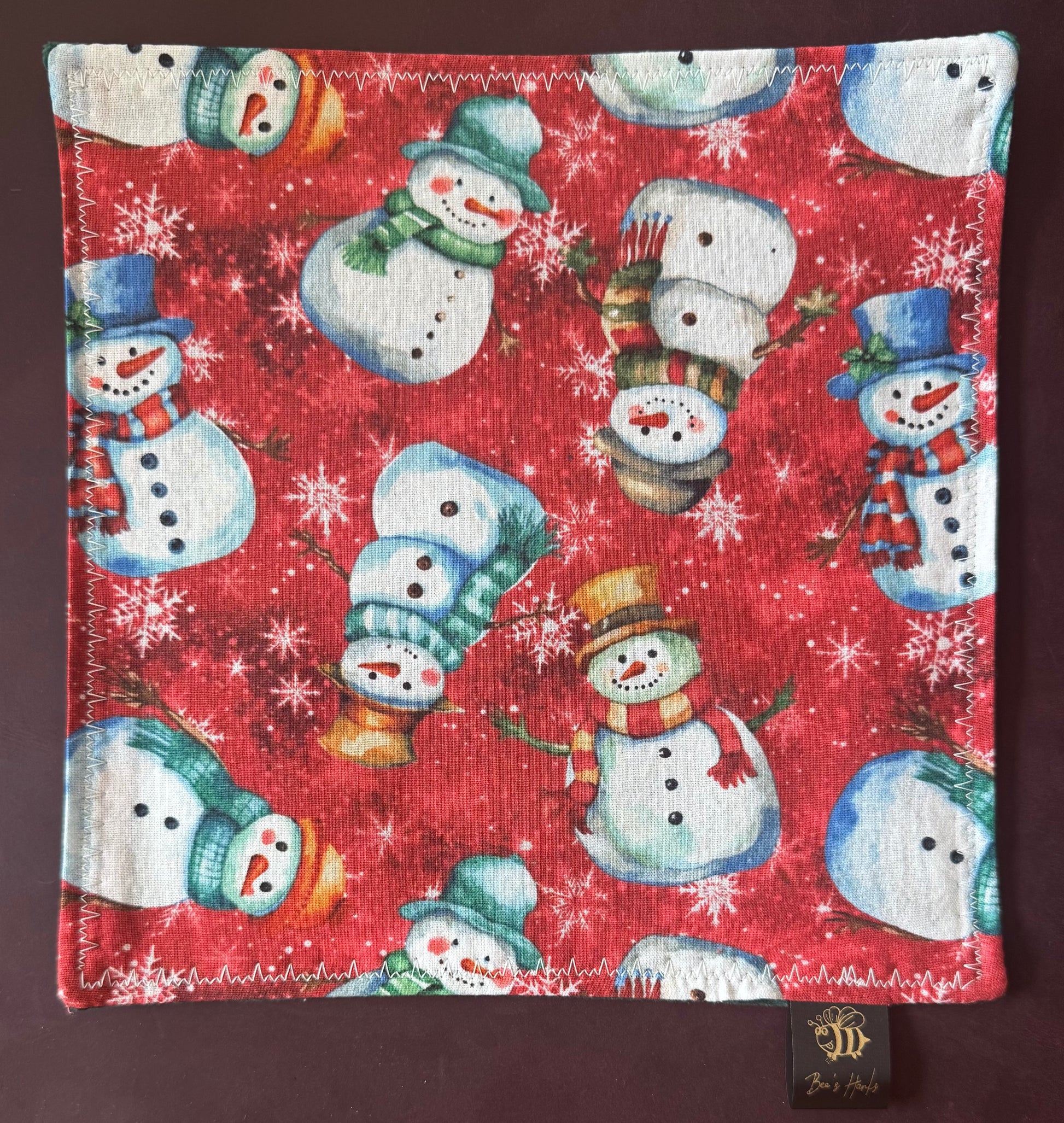 Snowman ⛄️ edc hank with green velvet textured microsuede backing