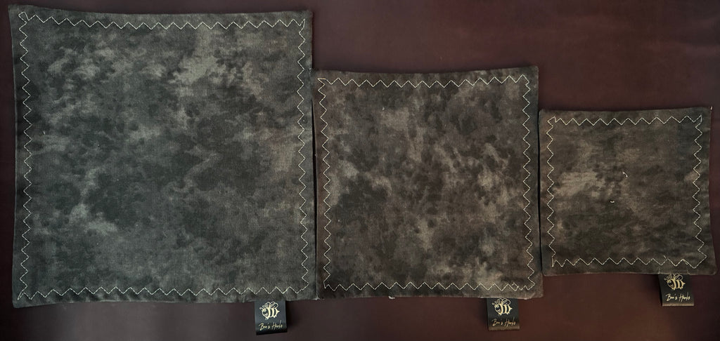 Acid washed black cotton/micrsuede edc hank with glow thread