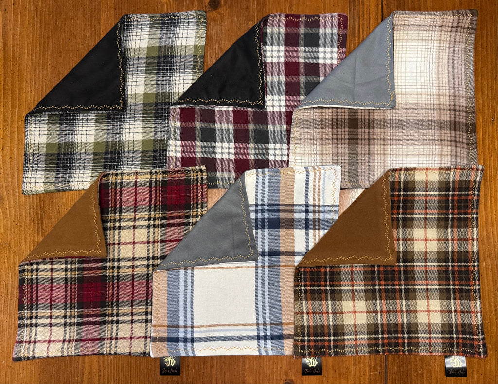 Assorted upcycled cotton flannel edc hank (Refer to the dropdown for availability)