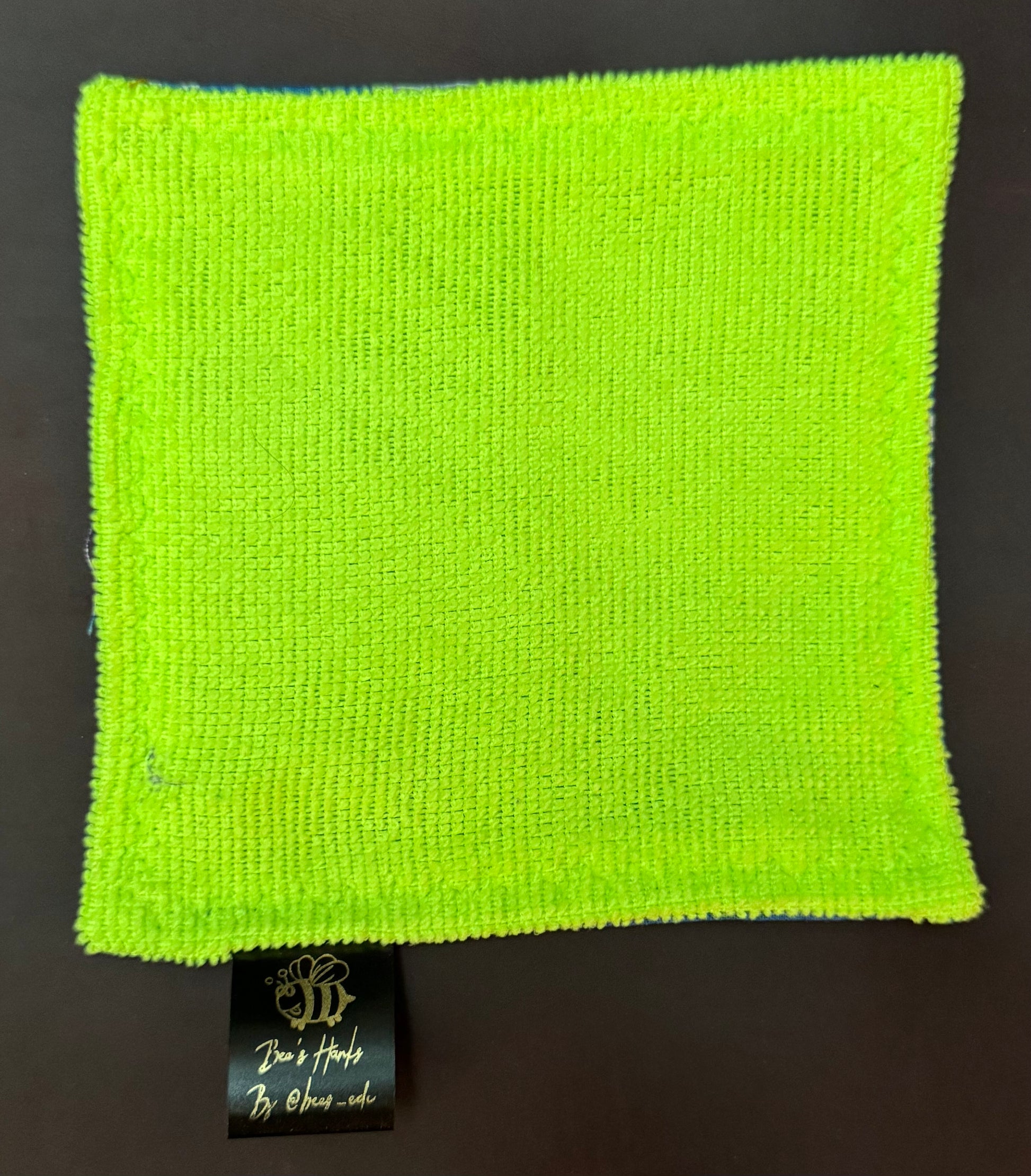 R&M with green cotton / black microfiber backing edc hank with glow thread.