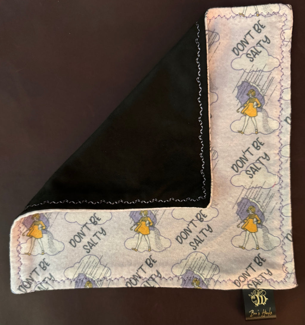 Don’t be salty v2 cotton flannel/microsuede edc Hank with glow thread