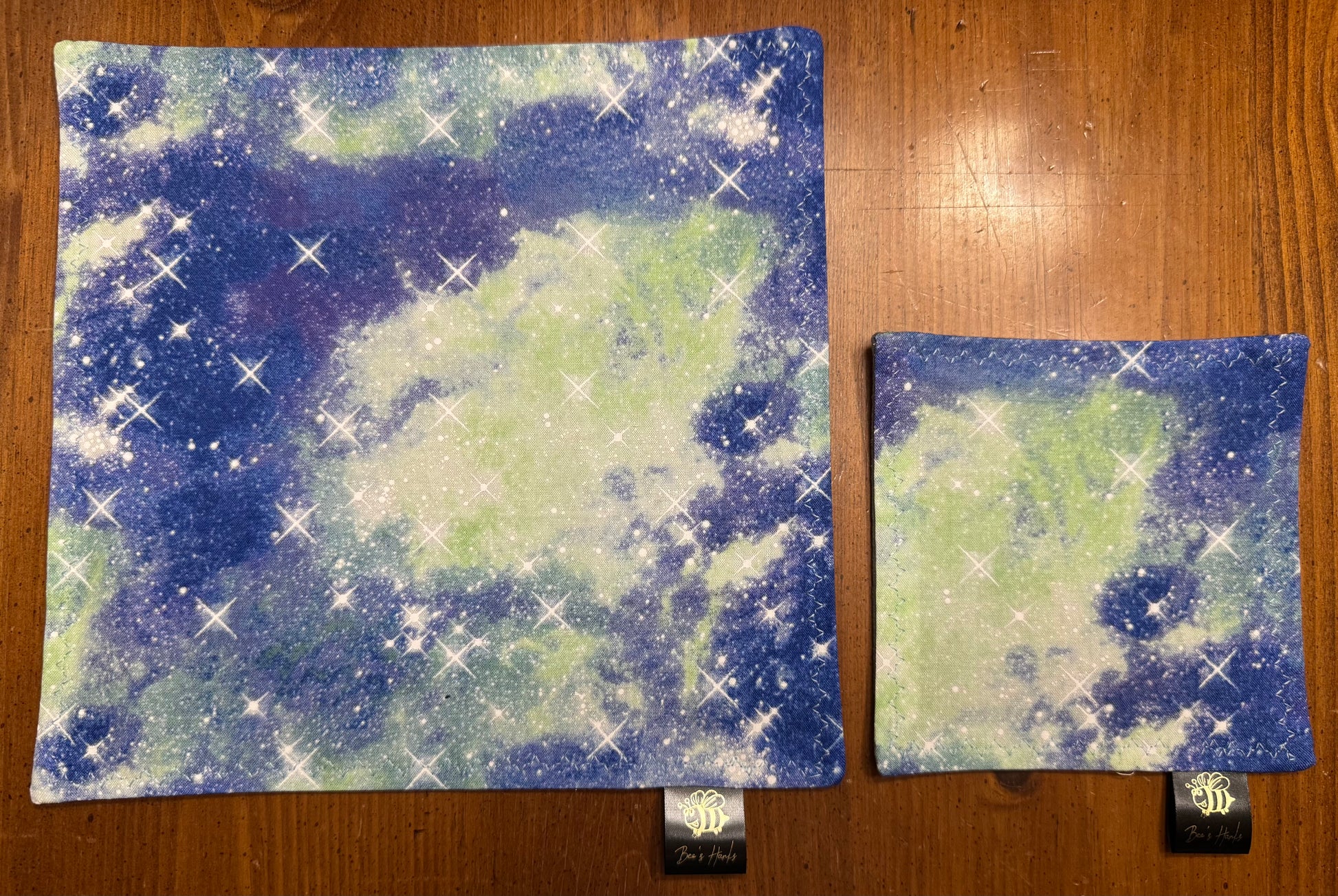 V2 Cotton candy galaxy cotton/microfiber edc hank with glow thread