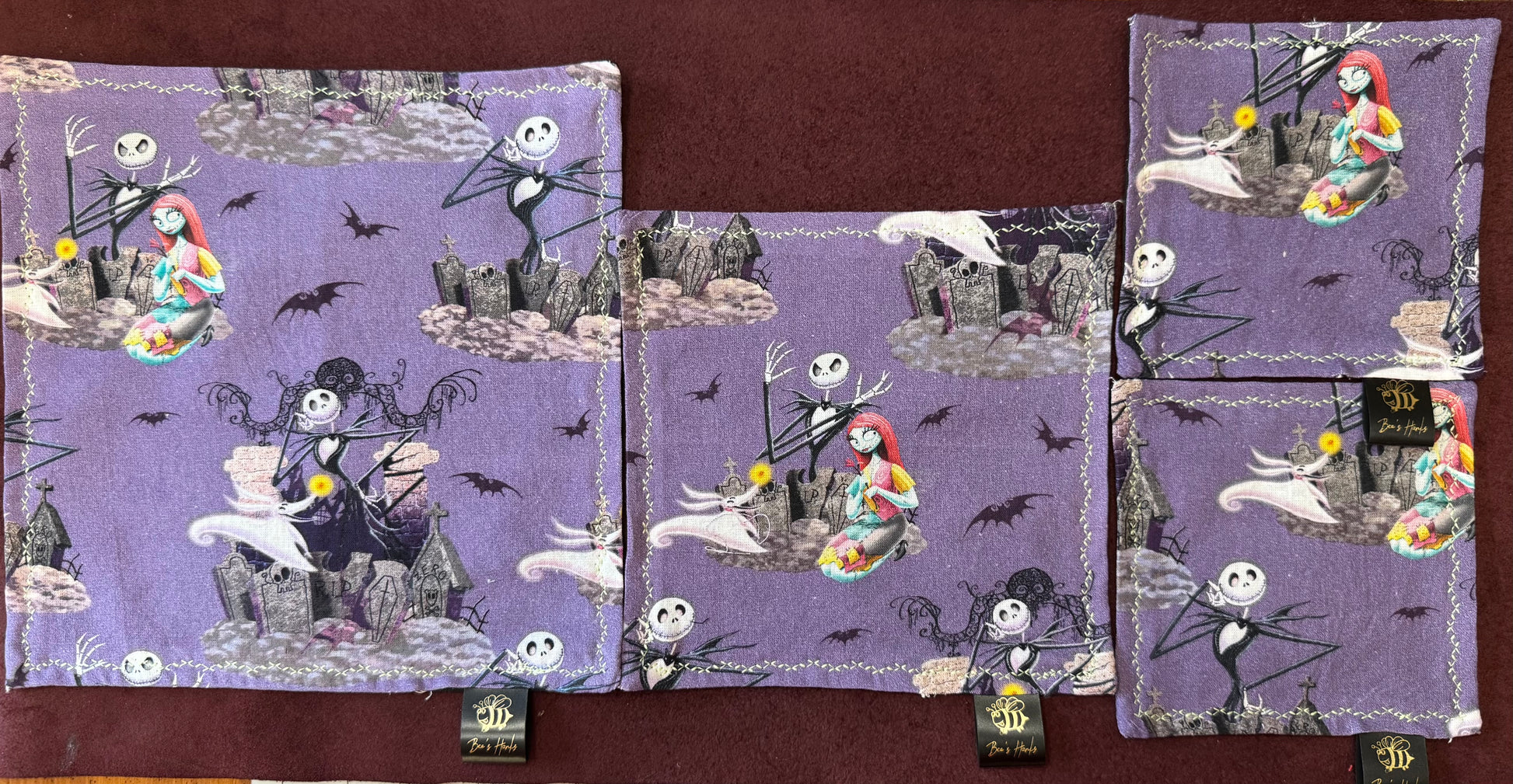 NBC jack & sally v2 edc Hank with black microsuede backing and glow thread.