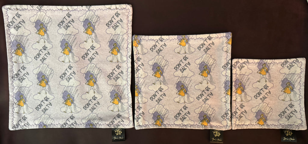 Don’t be salty v2 cotton flannel/microsuede edc Hank with glow thread