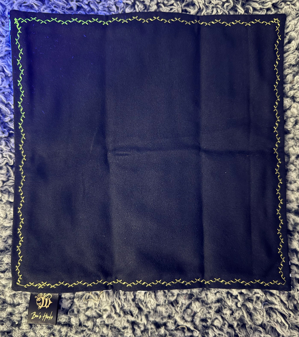 Zebra print cotton edc hank with black microsuede backing
