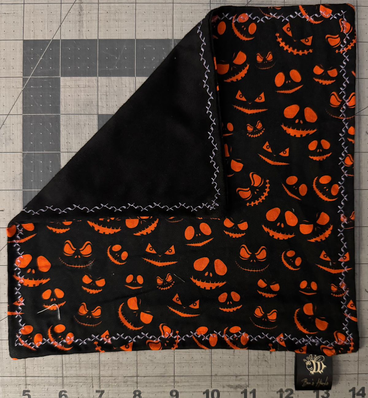 Jack O’  edc hank with microsuede backing and glow thread