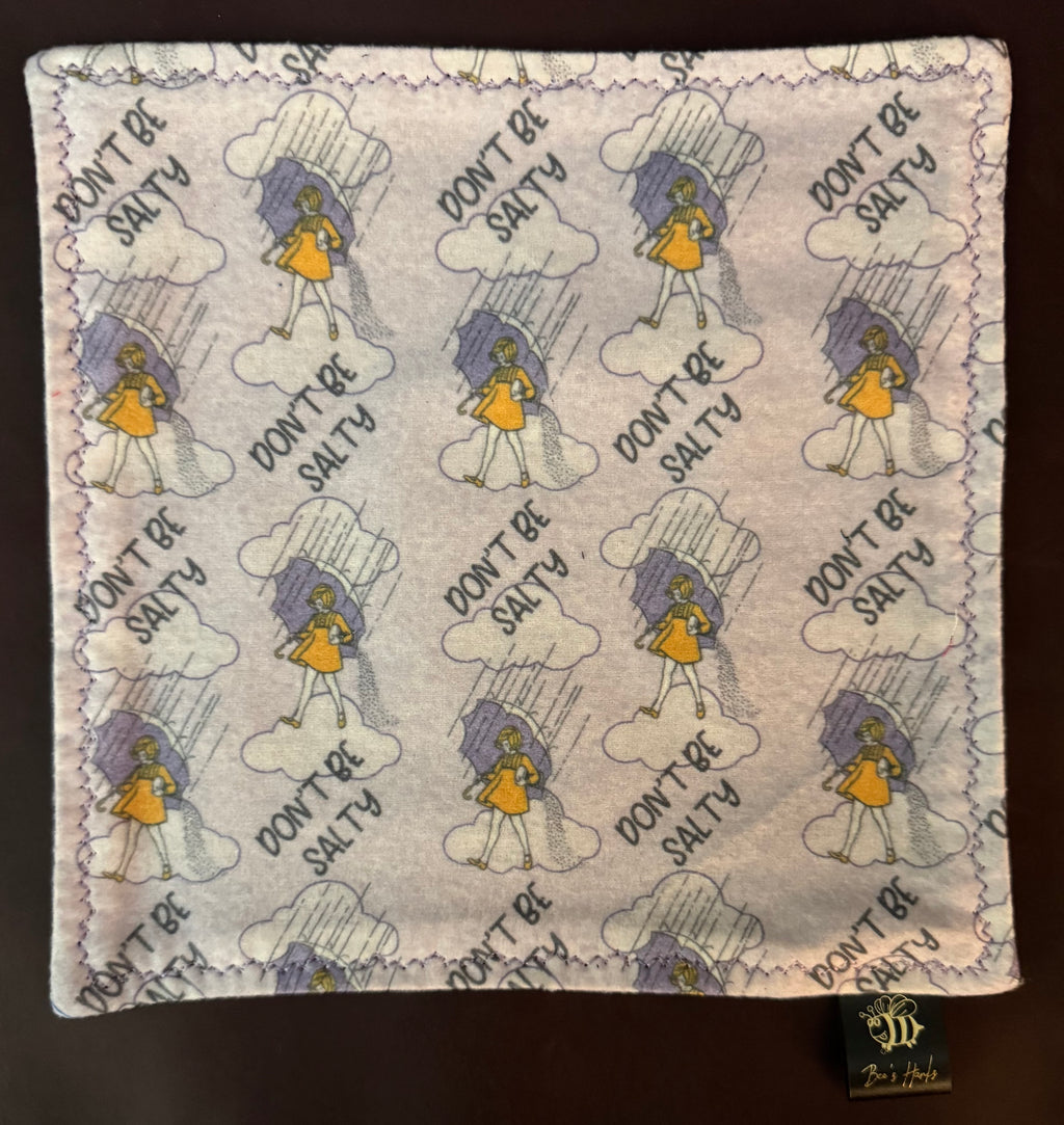 Don’t be salty v2 cotton flannel/microsuede edc Hank with glow thread