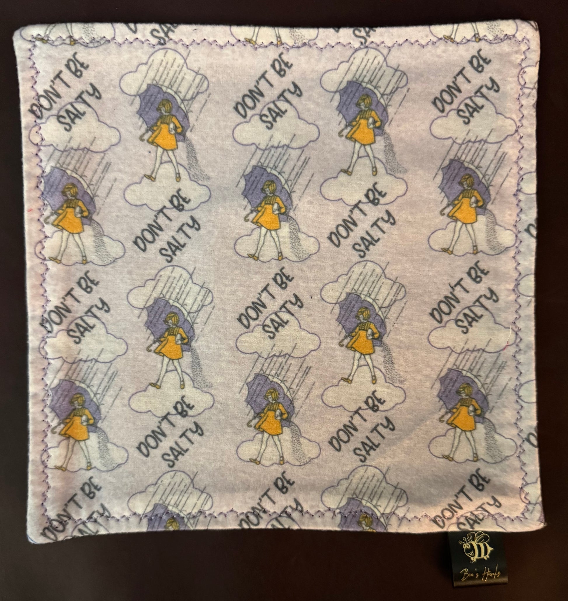 Don’t be salty v2 cotton flannel/microsuede edc Hank with glow thread