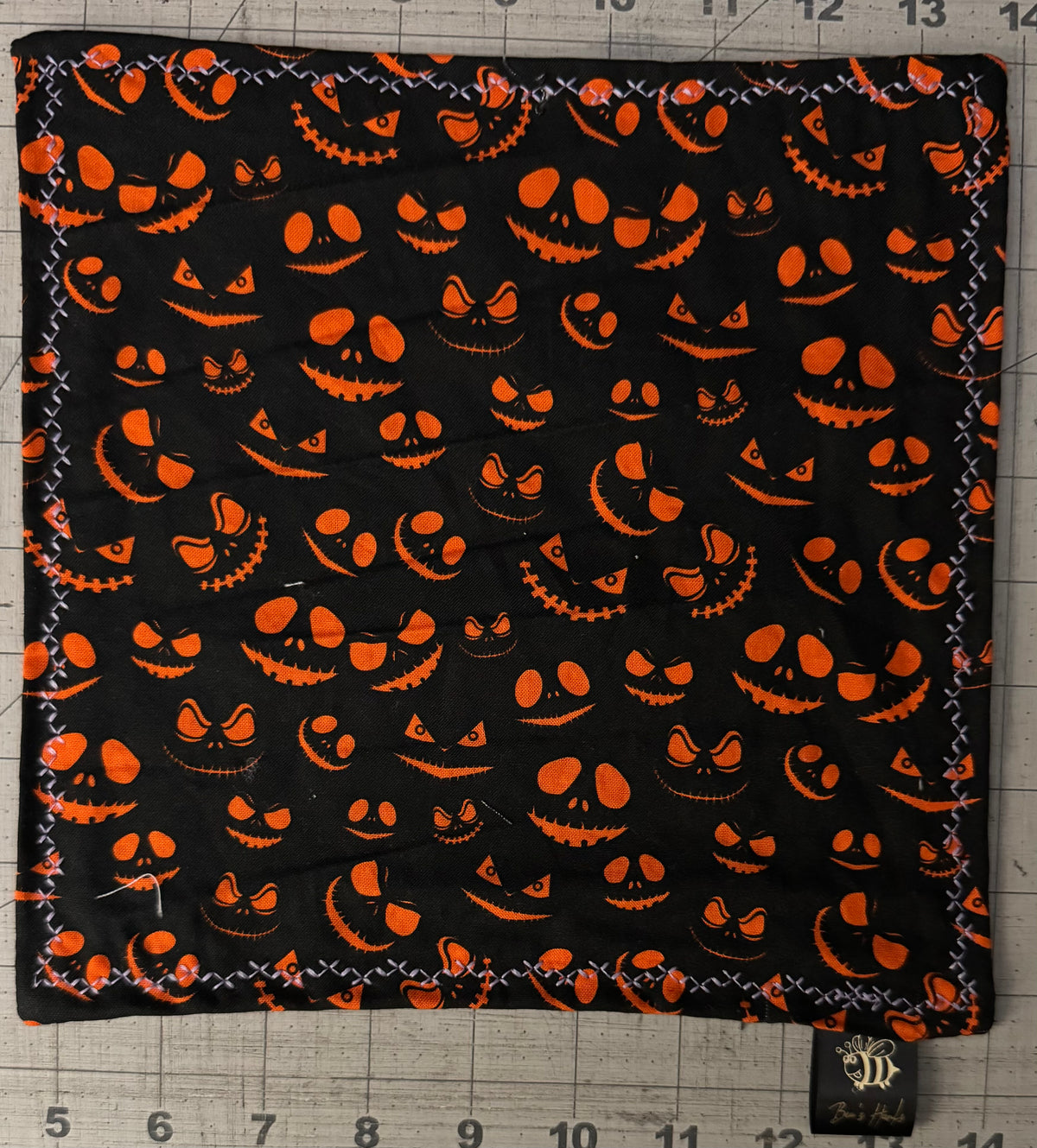 Jack O’  edc hank with microsuede backing and glow thread