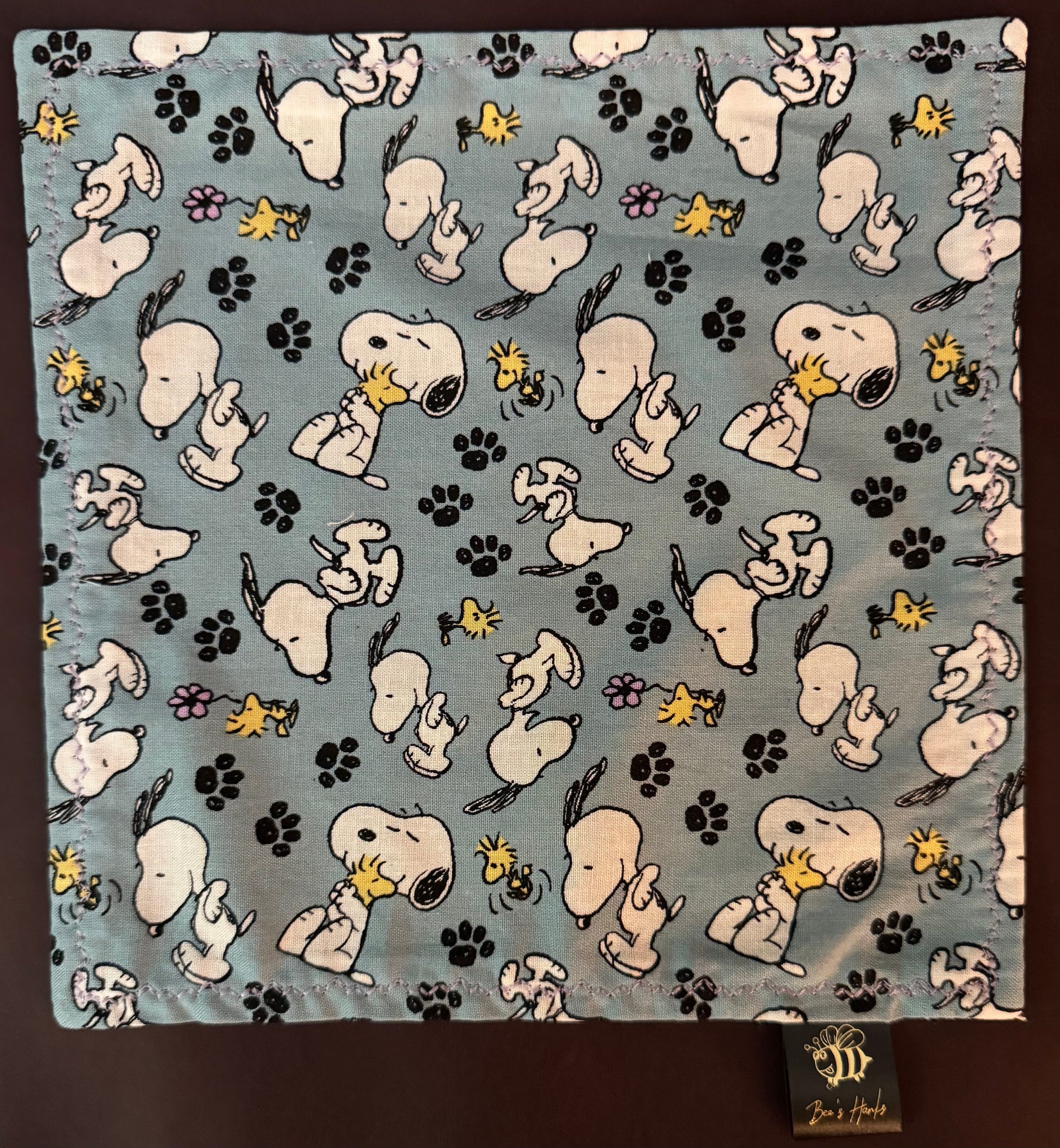 Sn00py & Woodstock edc hank with microsuede backing and glow thread