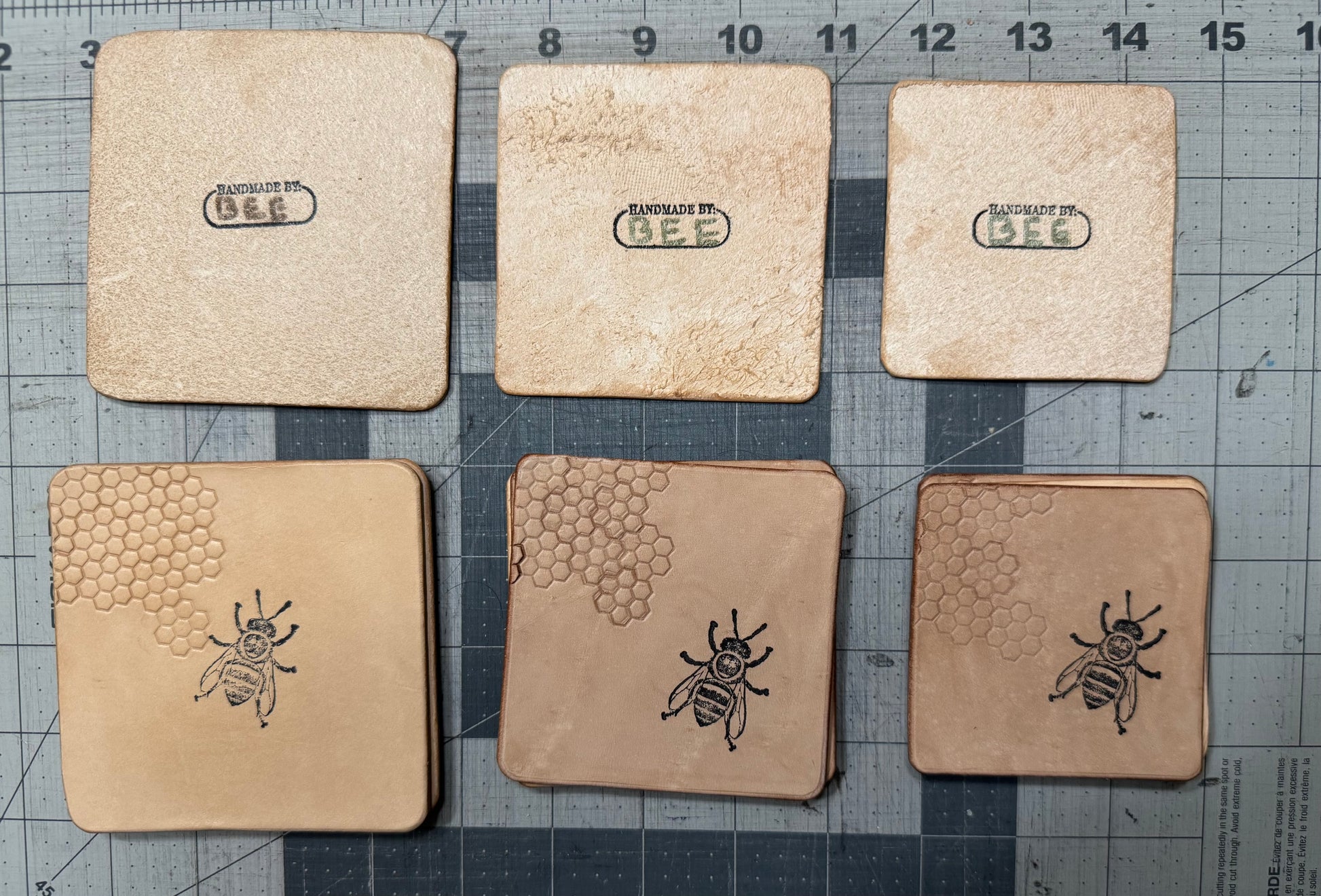 Thick leather coaster sets