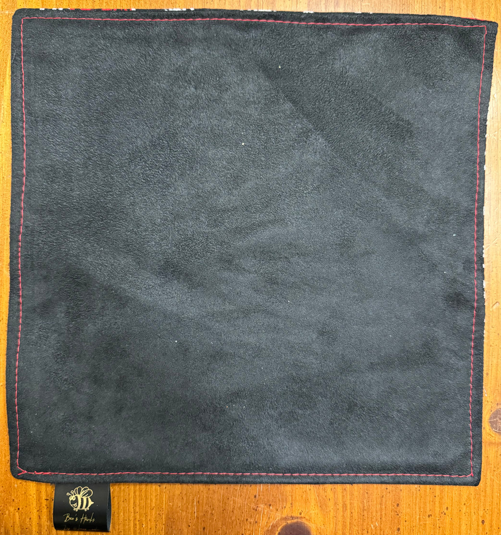 Rose cotton bandana edc hanks with microsuede backing