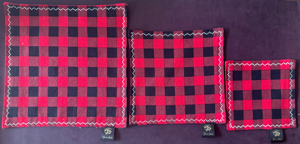 Black and Red checkered edc hank with black microsuede backing