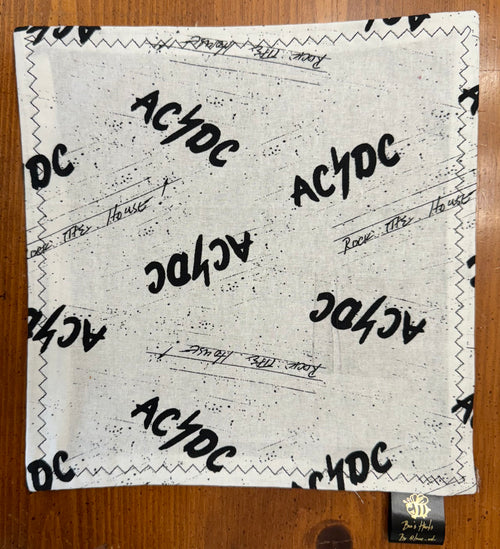AC/DC edc hank with black microsuede or cotton flannel backing