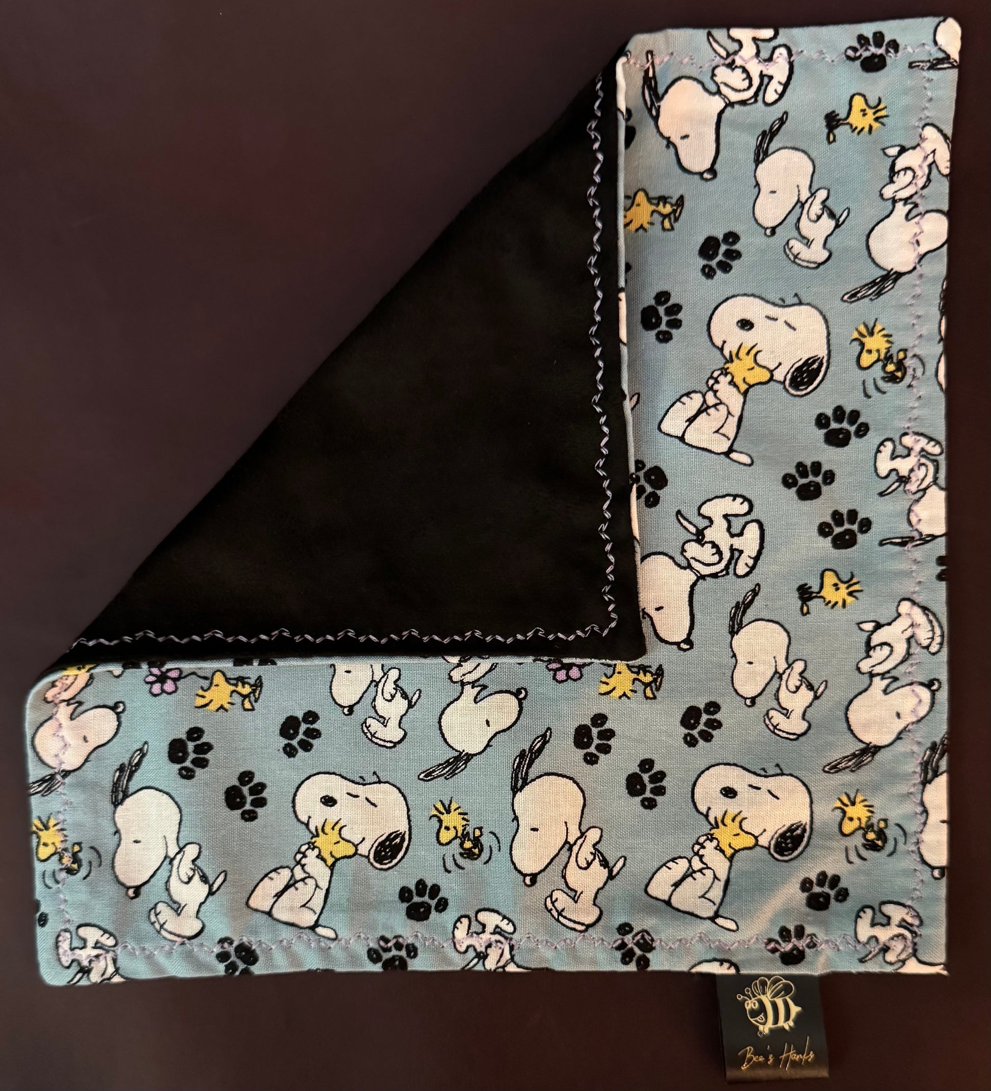 Sn00py & Woodstock edc hank with microsuede backing and glow thread