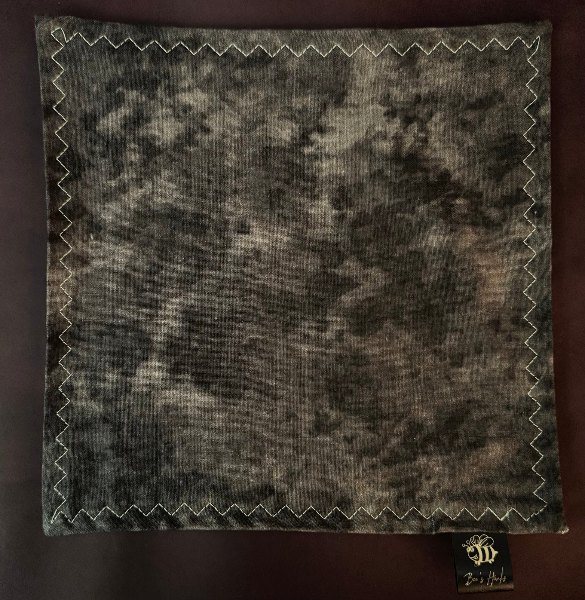 Acid washed black cotton/micrsuede edc hank with glow thread