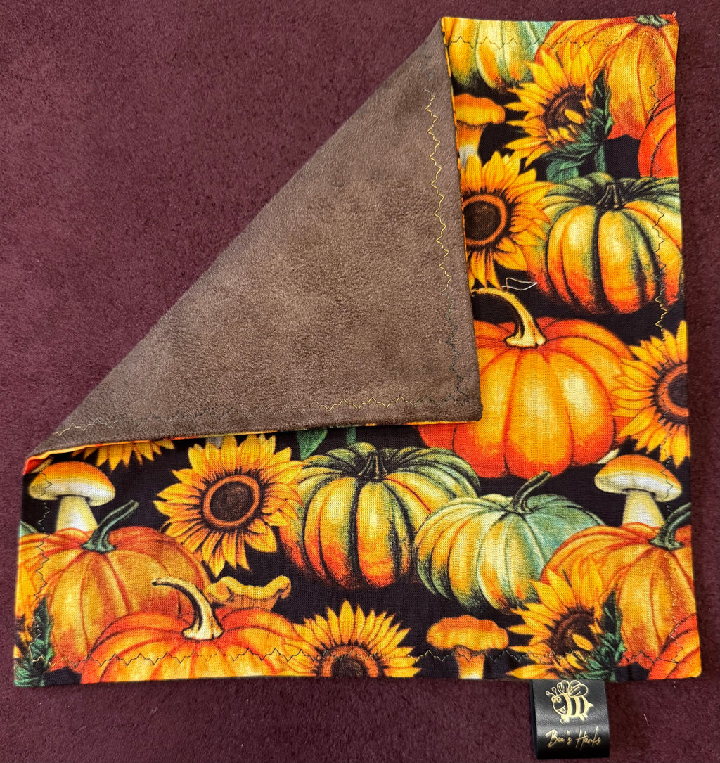 Fall garden edc hank with brown  microsuede backing