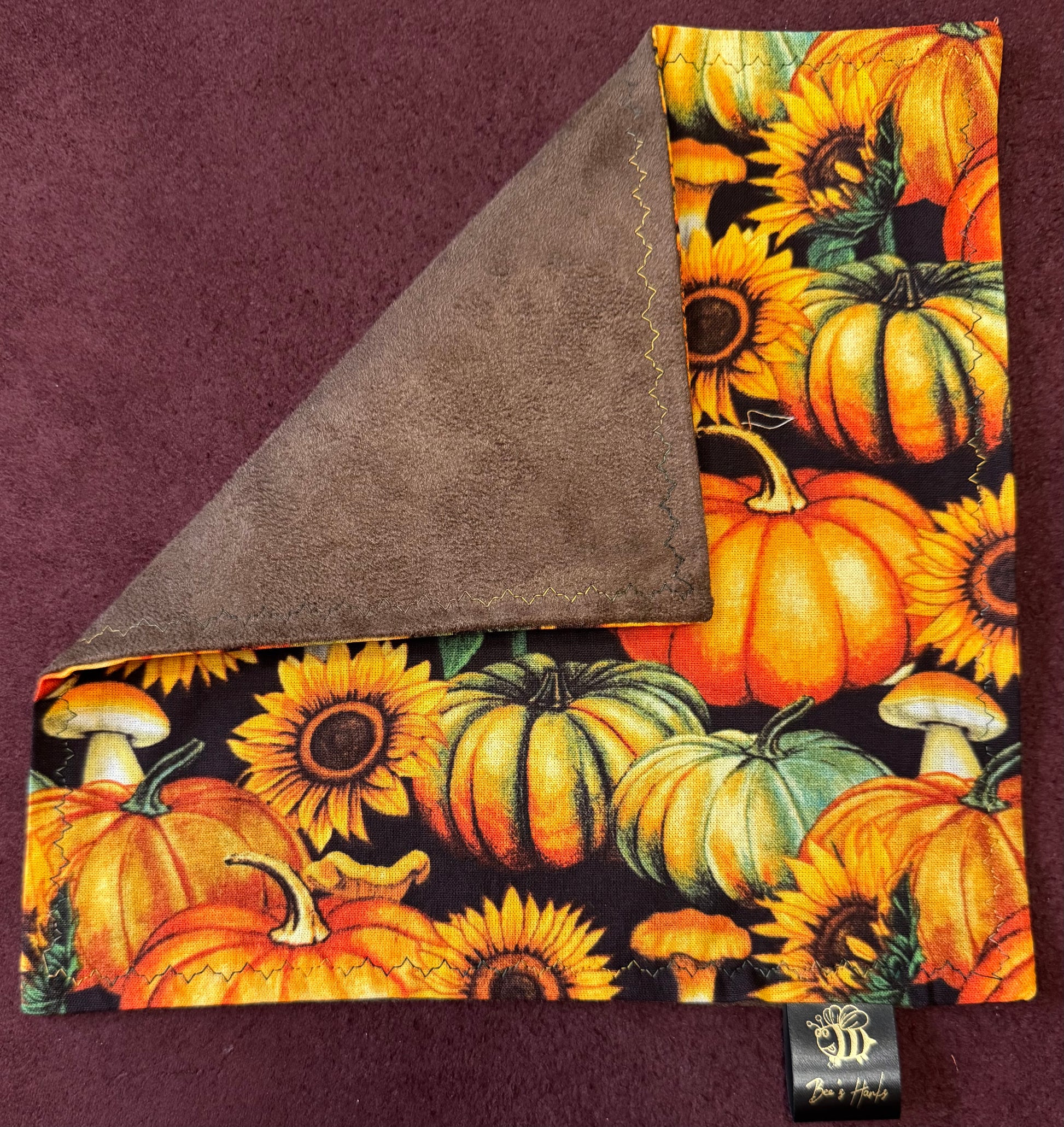Fall garden edc hank with brown  microsuede backing