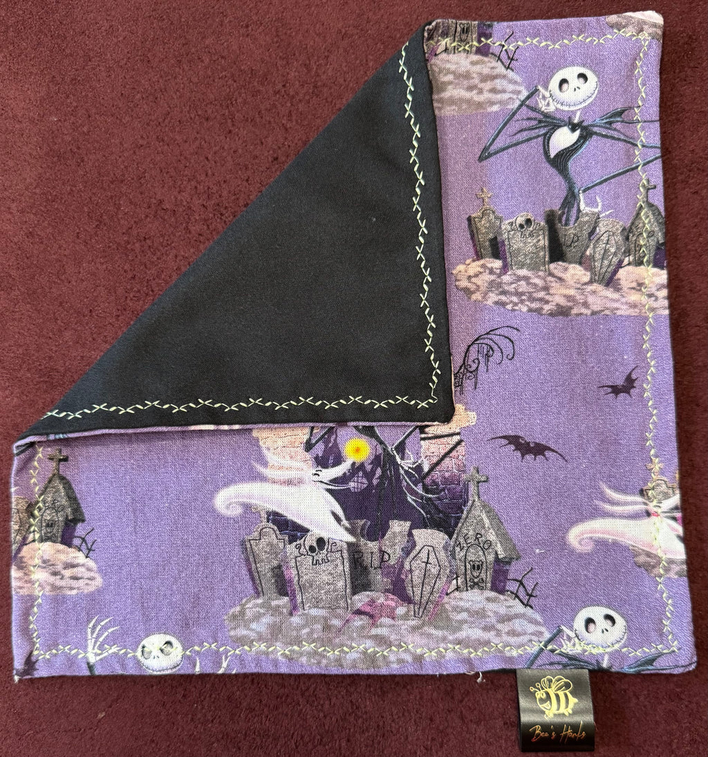 NBC jack & sally v2 edc Hank with black microsuede backing and glow thread.