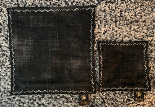 Acid brushed black cotton/microfiber edc hank with glow thread