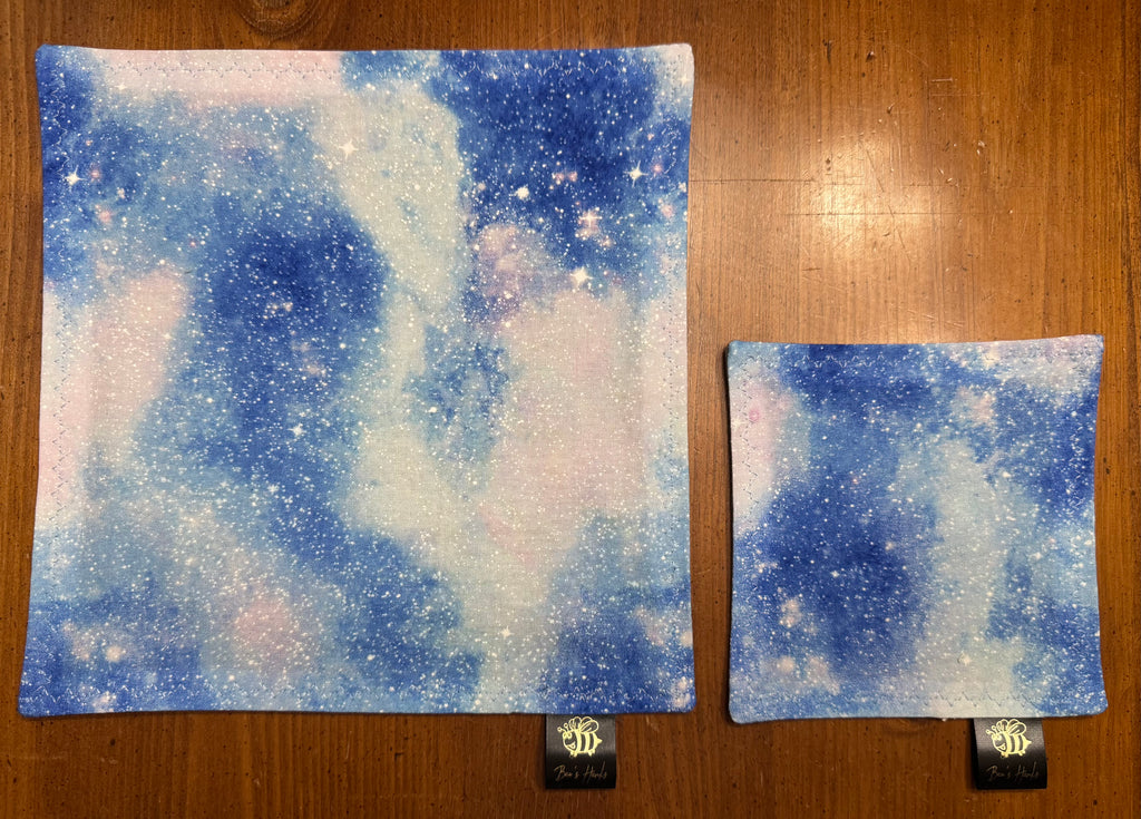 Cotton candy galaxy cotton/microfiber edc hank with glow thread