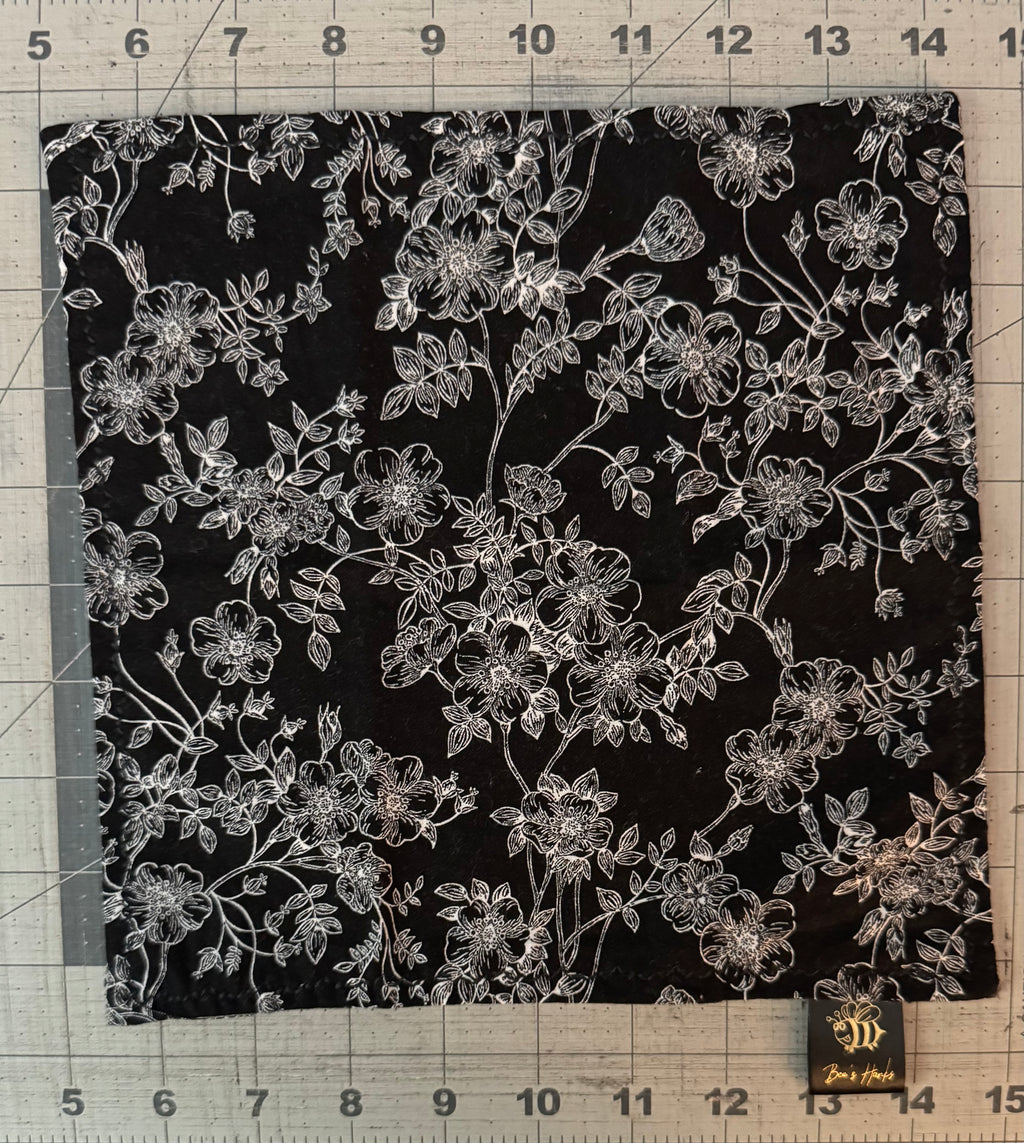 Silky Camellia cotton edc hank with black microsuede backing