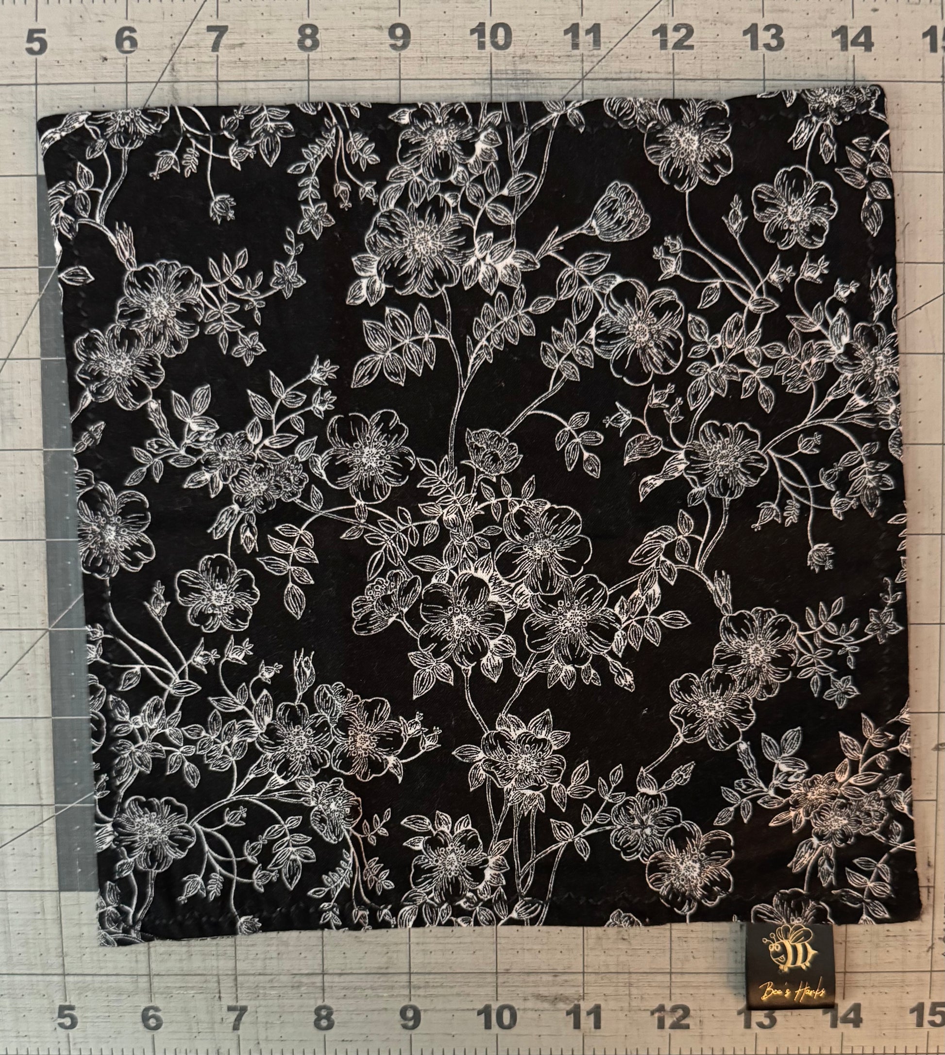 Silky Camellia cotton edc hank with black microsuede backing