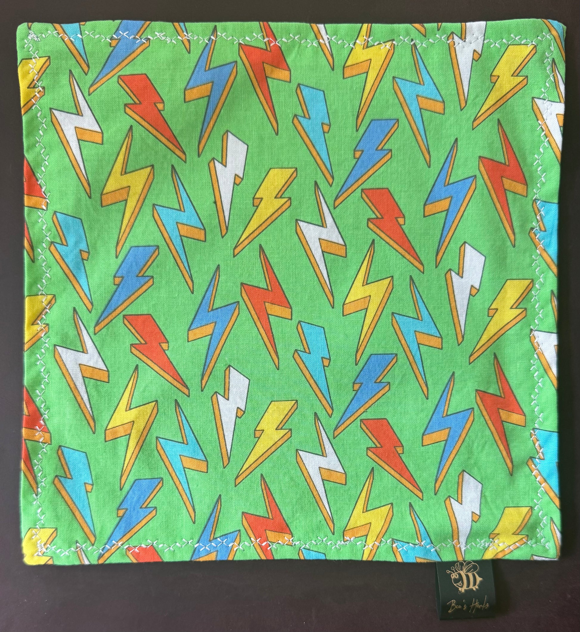 Electrified green cotton edc hank with microsuede backing