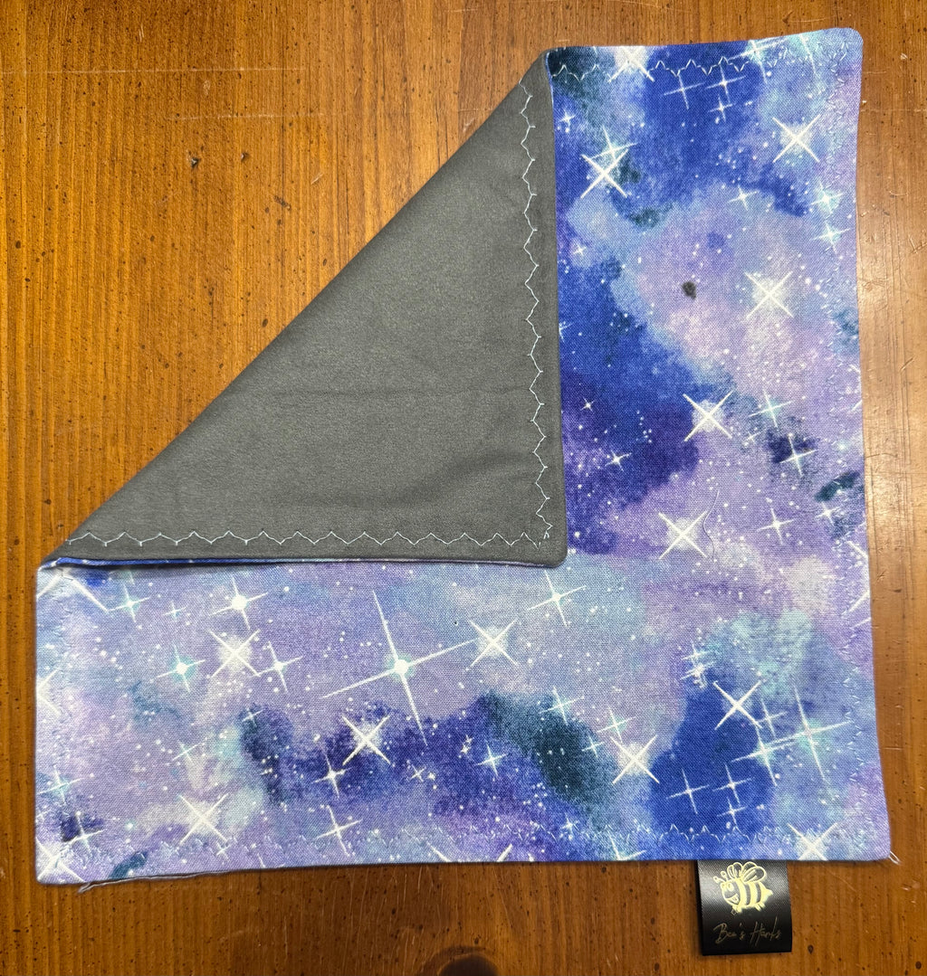 V3 Blue/purple galaxy cotton/microfiber edc hank with glow thread