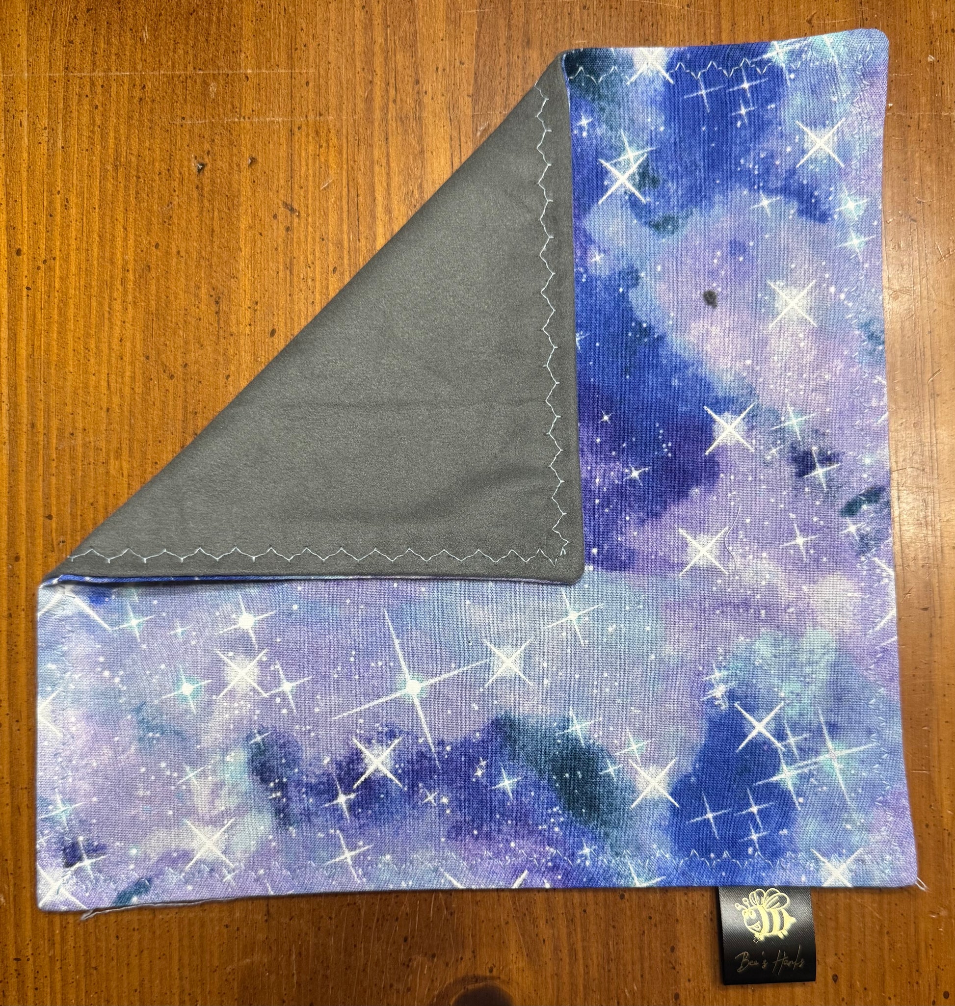 V3 Blue/purple galaxy cotton/microfiber edc hank with glow thread