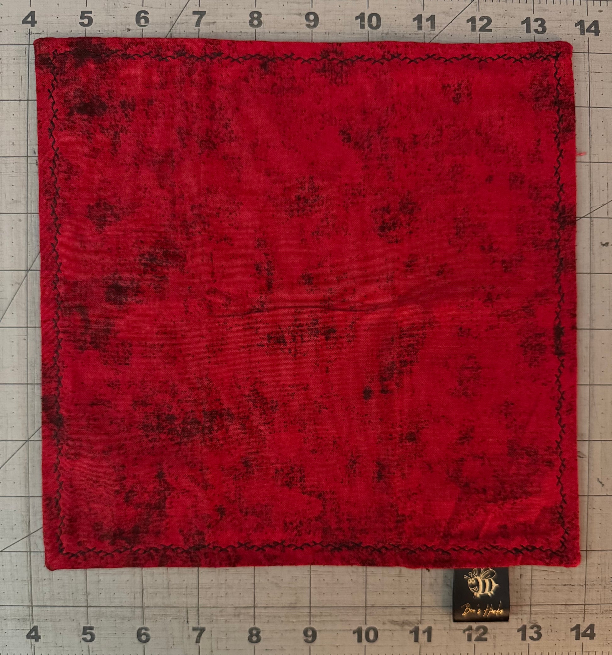 Acid washed red cotton/microsuede edc hank