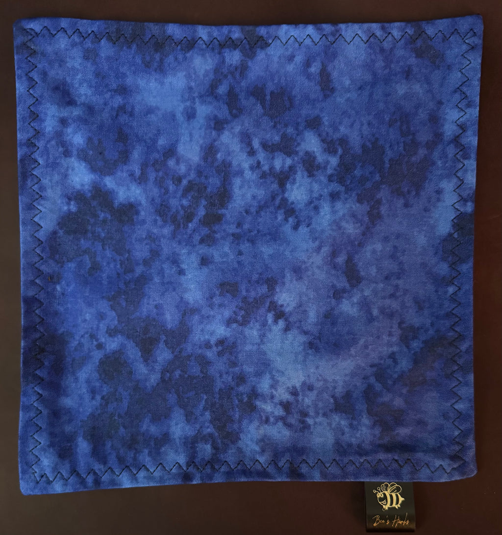 Acid washed blue cotton/microsuede edc hank