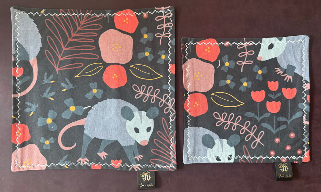 Opossum edc hank with black microsuede backing