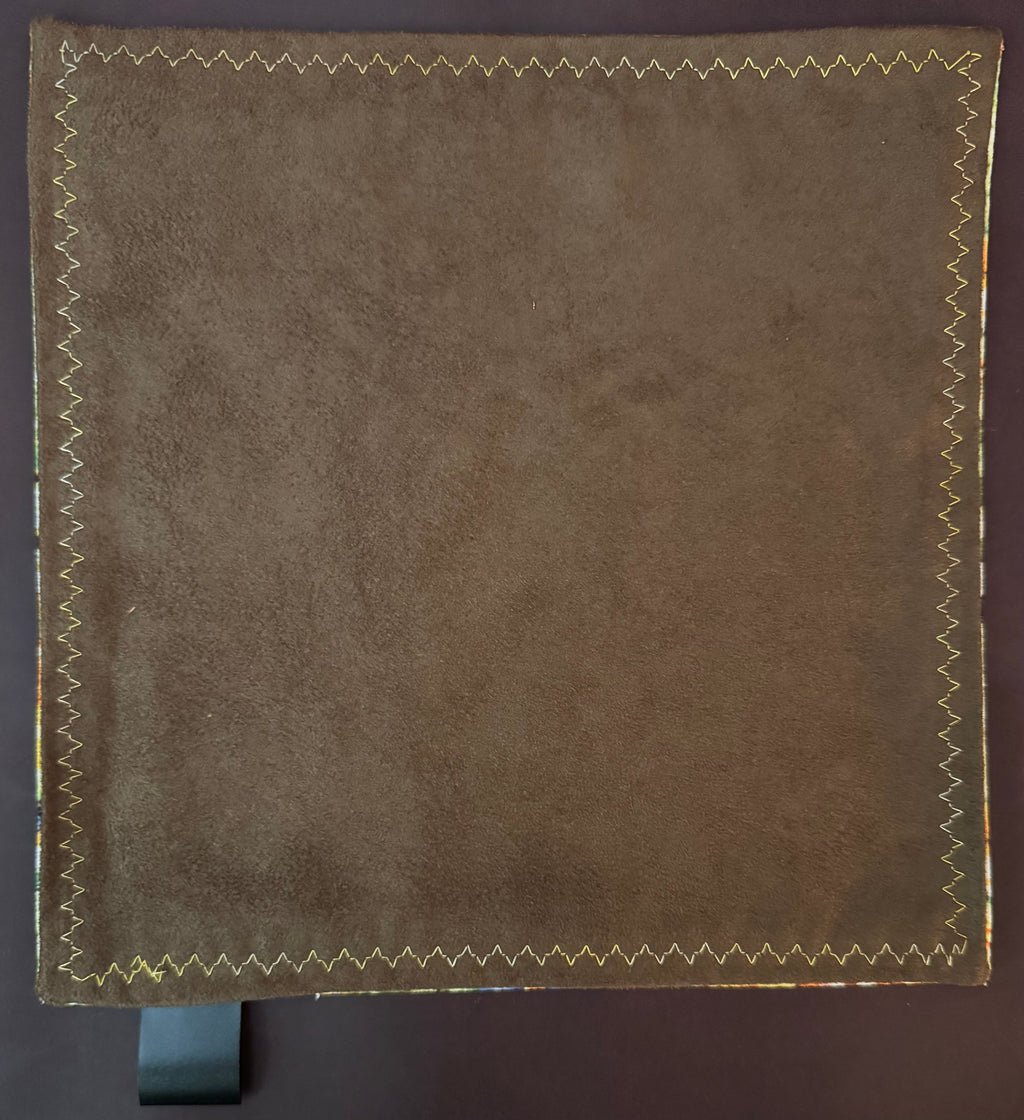 Scarecrow cotton edc hank with brown  microsuede backing