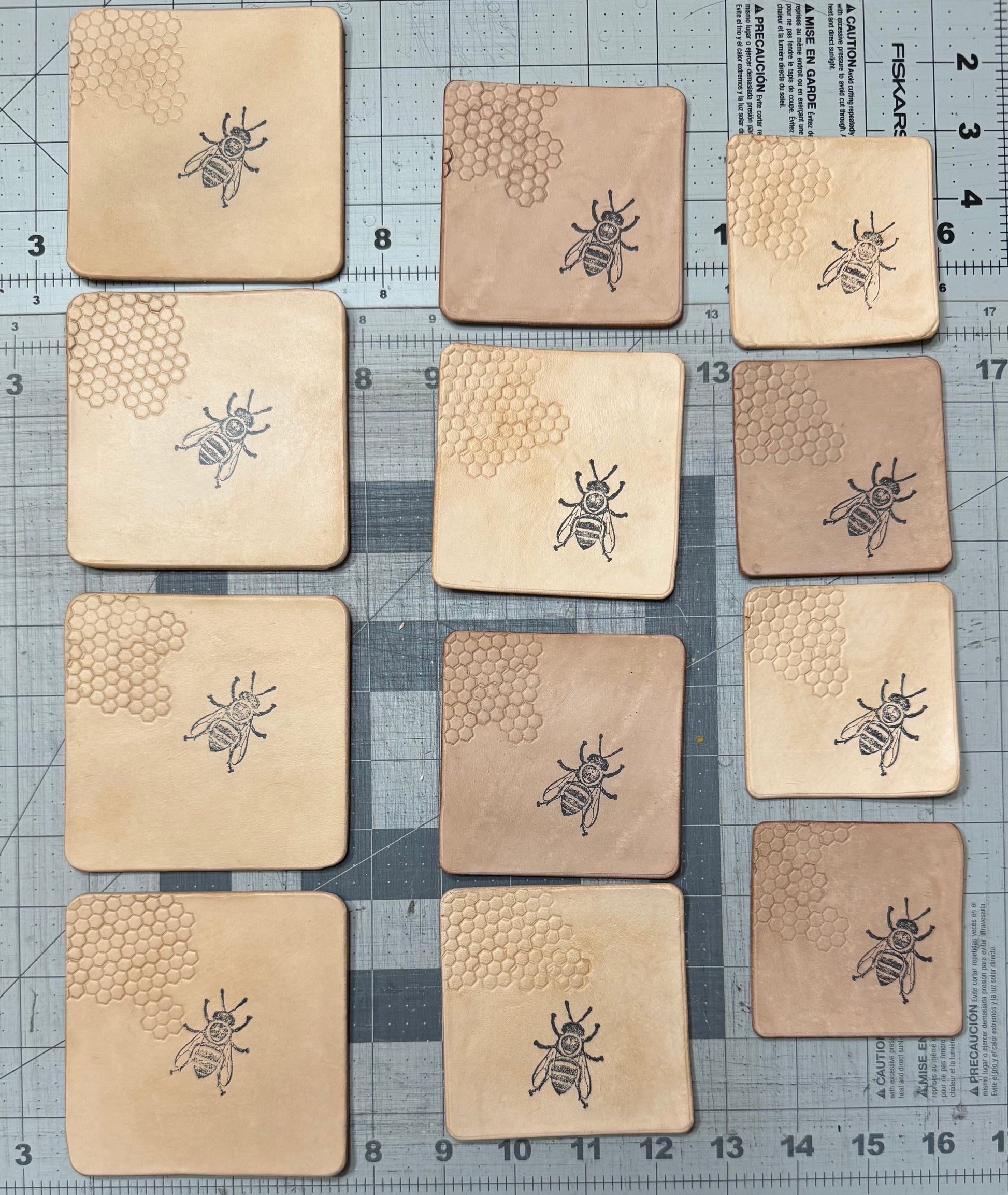 Thick leather coaster sets